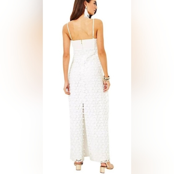 NWT Lilly Pulitzer Gillian Lace Maxi Slip Dress RESORT WHITE BUTTERFLY GARDEN 3D - Picture 5 of 16